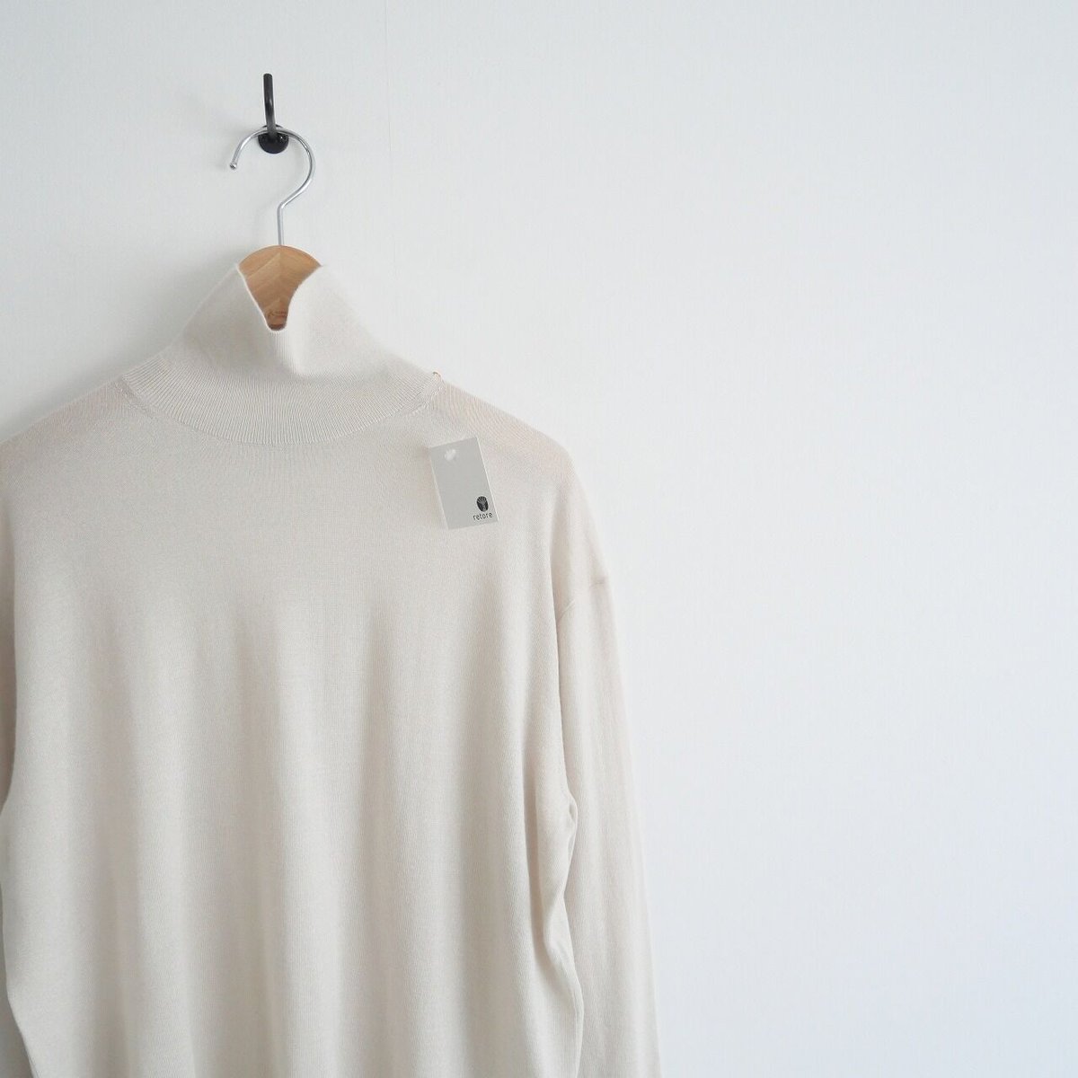 新品[Drawer]22AW 9Gウールカシミア畔編みタートルニット 合う