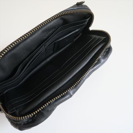 継続販売品 / ebagos / ウォレットショルダー フニュ・シュリンク ショルダーベルト 牛ソフト籐付き長財布 / 2408-0466