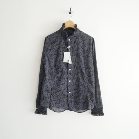 人気完売品 / 未使用 / R&D.M.Co- オールドマンズテーラー COTTON LAWN WILD BERRY FRILL COLLAR SHIRT 6647 / 2605-1392