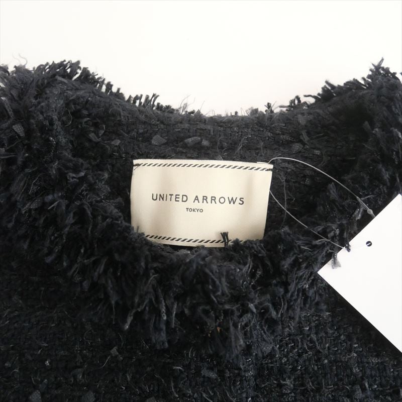 美品　united arrows ファンシーツイード ノーカラー ジャケット UNITED ARROWS（ユナイテッドアローズ）の「ファンシーツイード