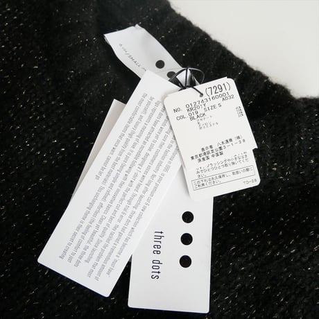 2024AW / 未使用 / three dots / Sparkle yarn pullover / 012743160001 / 2502-0182