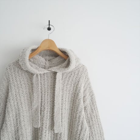 2024SS / 未使用 / GALERIE VIE / コットンカシミヤパイル フーデッドプルオーバー / 23024102005 / 2502-0703