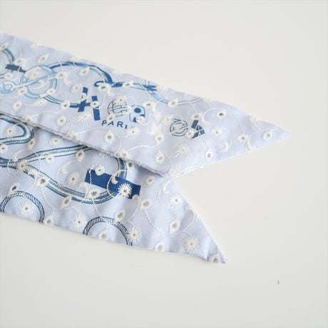HERMES / シルクツイリー Do Re Boucles Broderie Anglaise Twilly / 853951S / 2510-0400