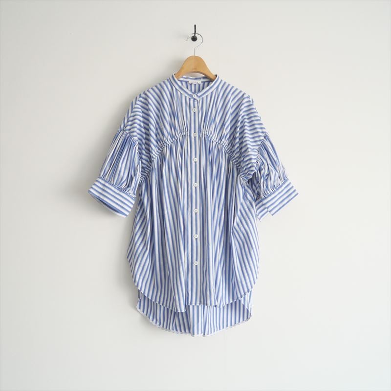 2022SS / ENFOLD / SOMELOSストライプ五分袖ギャザーSHIRT / 30 2022SS / ENFOLD / SOMELOSストライプ五分袖ギャザーSHIRT / 30