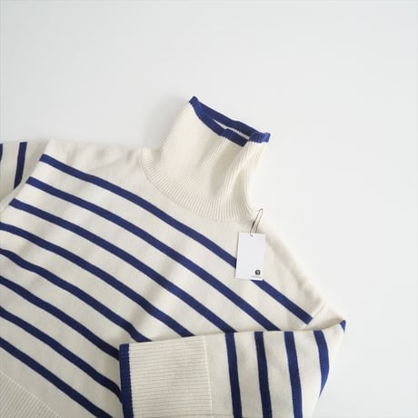 2023AW / Cloth&Cross / パネルボーダーボックス タートルネックセーター / HG-L890 / 2406-0067