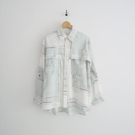 2022 / ASEEDONCLOUD / Hiraeth map print shirt  / 222601 / 2508-2209