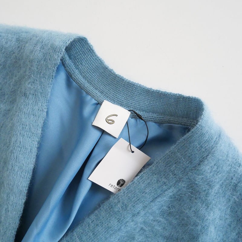 roku 6 MOHAIR CARDIGAN モヘアカーディガン ブルー - トップス - トップス
