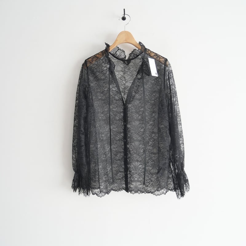 【美品】VERMEIL par IENA 黒 レースブラウス　リボン　23AW 2023 / VERMEIL par iena / フリルカラー2WAYレースブラウス / 2