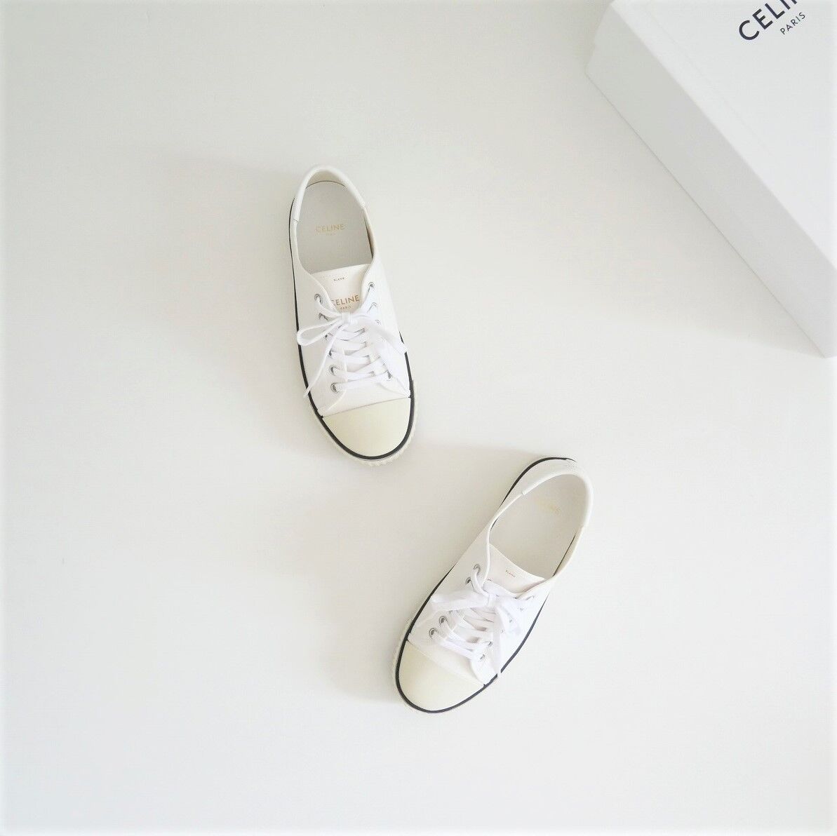 2022 / CELINE / トゥキャップ付きCELINE ブランク レースアップ ロース 