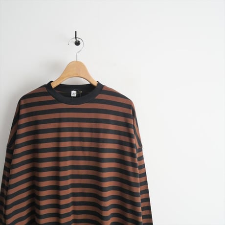 2021AW / 未使用 / journal standard luxe / 20th ボーダーテンジクプリントクルーネックBigプルオーバー / 21070440040040 / 2403-0918