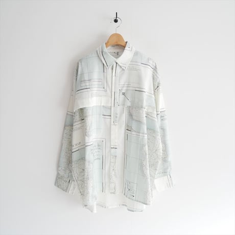 2022 / ASEEDONCLOUD / Hiraeth map print shirt / 222601 / 2507-2101