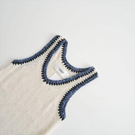 2025SS / JANE SMITH / 7G COTTON CROCHET MOTIF TANK TOP / 25SKN-#831L / 2512-2154