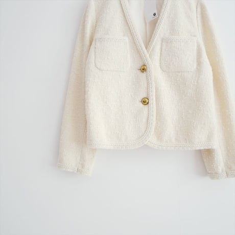 未使用 L'Appartement購入品 Col Pierrot Original Yarn Tweed Jacket 24010560512130 2605-0640