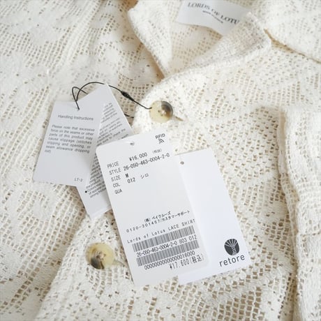 2026SS今季 未使用 JOURNAL STANDARD relume購入品 Lords of Lotus LACE SHIRTS 26050463000420 2606-0099