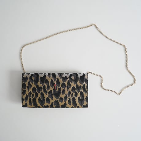 Christian Louboutin / レオパード チェーン付クラッチバッグ DODAT CLUTCH LUREX FELINE / 2303-2057
