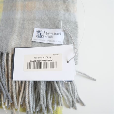 / 継続販売品 / WA000056AU686800 / Johnstons / カシミヤ大判ストール Yellow and Grey / 2411-0997