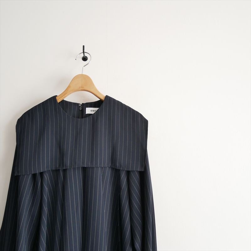 ENFOLD STRIPE PLEATS PULLOVER