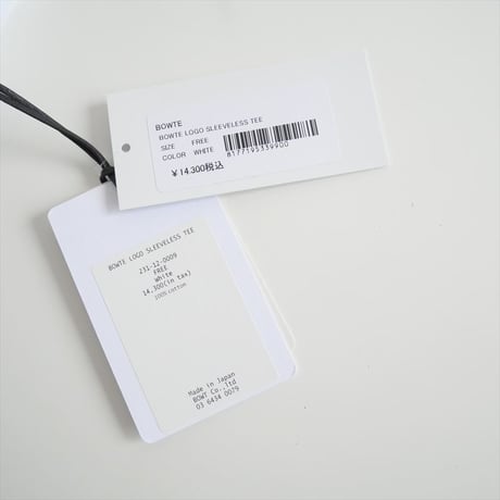 2023 / Ron Hermanなどでお取扱い・VERY掲載商品 / BOWTE / logo sleeveless / 231-12-0009 / 2309-0033