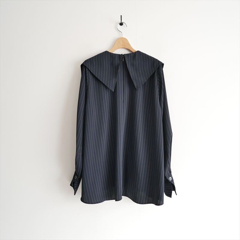 ENFOLD STRIPE PLEATS PULLOVER