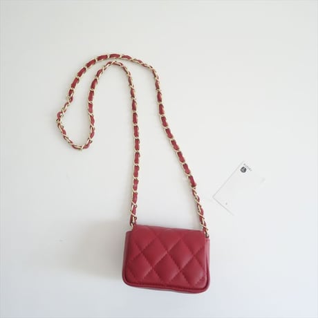 未使用 / AULENTTI / ミニキルティングレザーチェーンBAG / DI-2971-SA / 2505-0640
