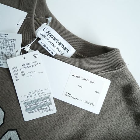 2025SS / 未使用 / L'Appartement別注 / AMERICANA / HALF SLEEVE SWEAT / 25070570005910 / 2602-0140