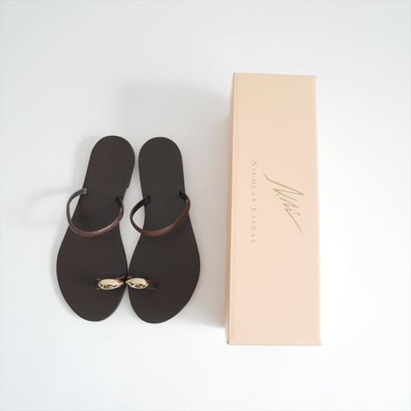 2025SS・人気完売品 未使用 DEUXIEME CLASSE購入品 NICOLAS LAINAS / BROWN SNAKE SANDAL / 25093510002410 2601-0734