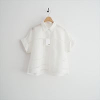 2025SS・人気完売品 ebure フラッフィーオーガンジー シャツ 41107006682606-0059