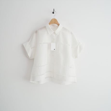 2025SS・人気完売品 ebure フラッフィーオーガンジー シャツ 41107006682606-0059