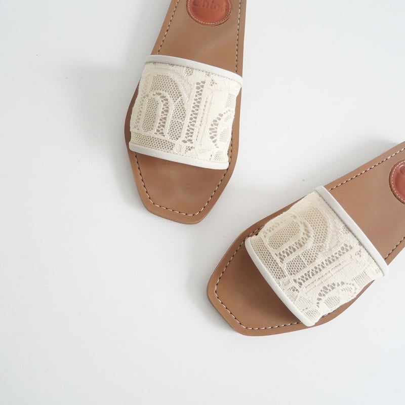 クロエ woody レースサンダル