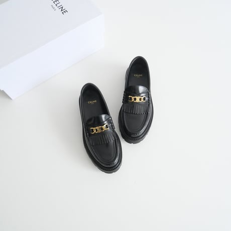 2023 / CELINE / トリオンフチェーン付き CELINE マーガレット ローファー / 2402-2069