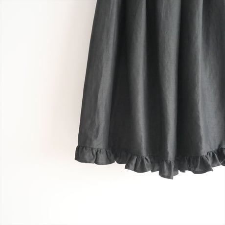 継続販売品 / edit & co. / French Linen Frilled Hem Gather Skirt / E22-9001 / 2405-0540