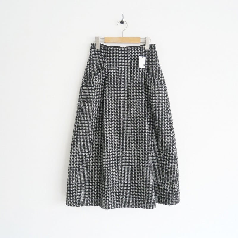 2021AW / allureville / グレンチェックハイウエストタックスカート / 2