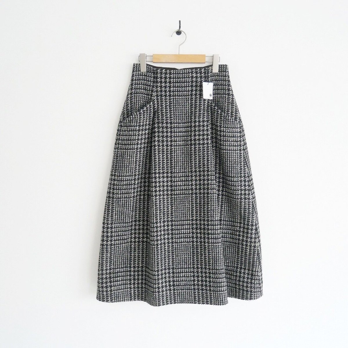 2021AW / allureville / グレンチェックハイウエストタックスカート / 2