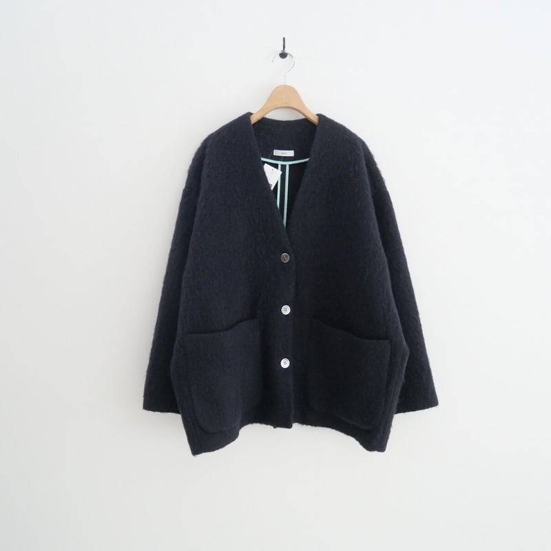 yori ウールモヘアシャギージャケットネイビー