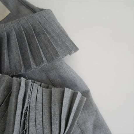 2022AW / 未使用 / JUN MIKAMI / PLEATS COLLAR WOOL BLEND SHIRT / 22AW-6-H / 2508-2196