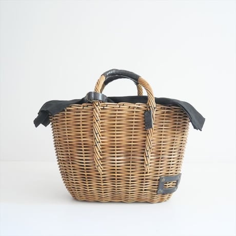 継続販売品 / ebagos / マルシェ ブライドルレザー×紅籐（リネン被せ） / 13608 / 2409-0052