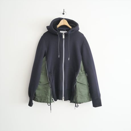 2024AW / sacai / Sponge Sweat x Nylon Twill Hoodie / SCW-077 / 2504-0597