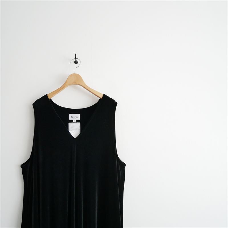 foufou / no-sleeve velour one piece / FF92OP03