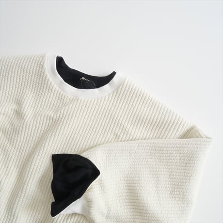 2023AW / M.U / 凸凹 REVERSIBLE SWEAT WT × BK / 2404-0971