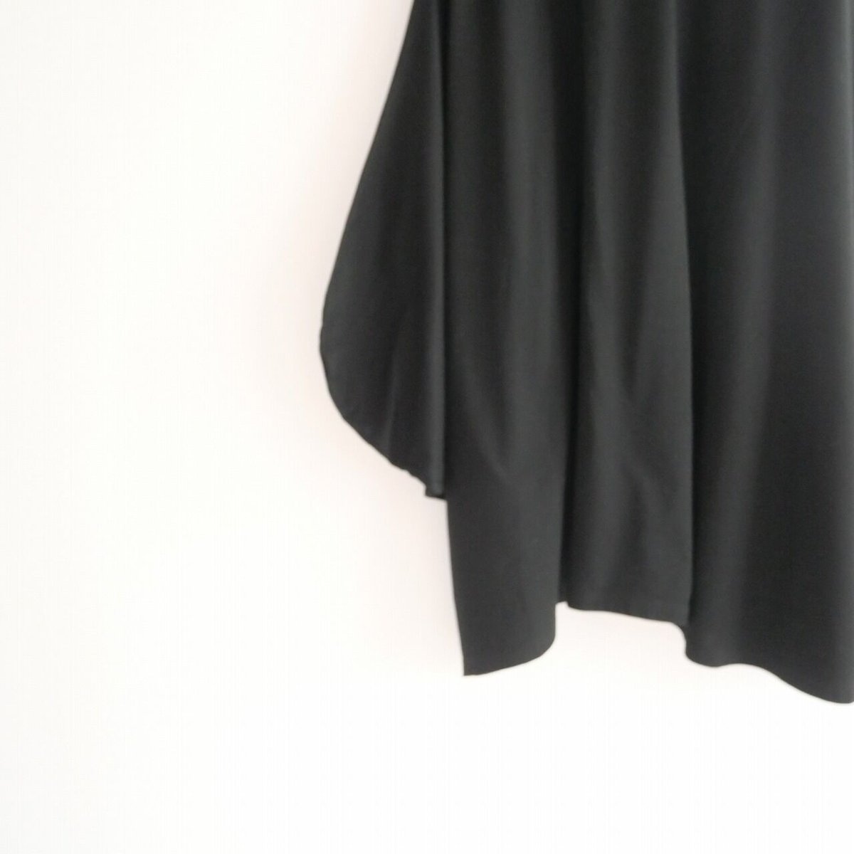 ENFOLD> シルケット天竺 アシンメ5分袖DRESS ブラック36
