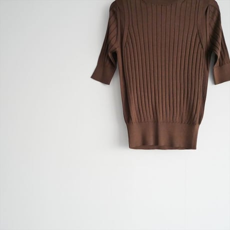 2025AW今季 / 未使用 / Demi-Luxe BEAMS別注 / SLOANE / 18ゲージ シルク リブ ハーフスリーブ / 64-05-0490-355 / 2512-1253