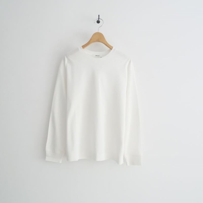 美品 ebure オーガニックソフトコットン ロングスリーブTシャツ ホワイト ebure(エブール)｜オーガニックソフトコットン ロングスリーブT