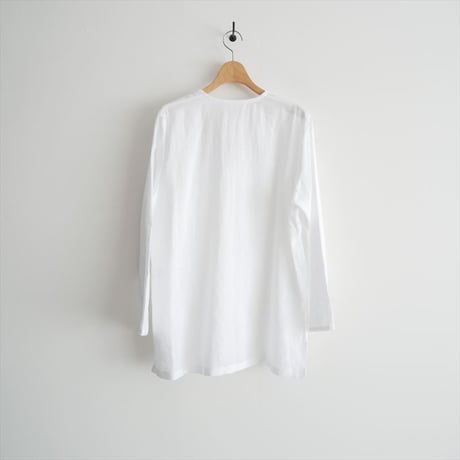 継続販売品 / 未使用 / GALERIE VIE リネンポプリン サイドスリット カラーレスシャツ 23015101201 / 2605-0719