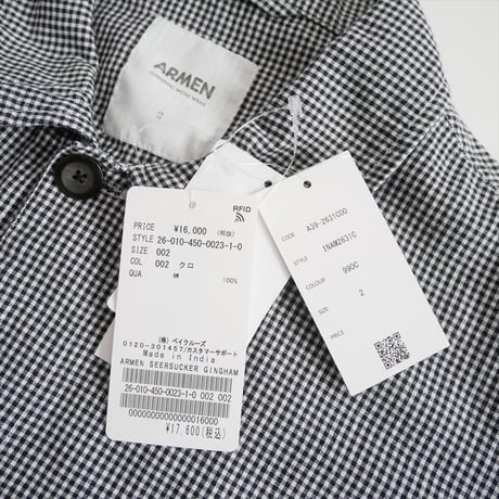 2026SS今季・人気完売品 未使用 journal standard luxe購入品 ARMEN SEERSUCKER GINGHAM WORK JACKET 2606-0206