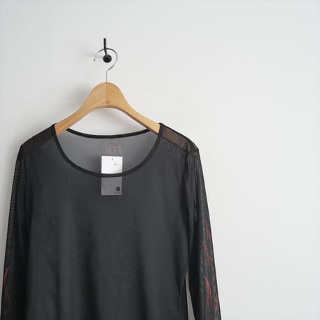 2023AW / LIMI feu / Yohji Yamamoto / FIRE PRINT SLIM FIT TOP / LJ-T11-931 / 2411-1211