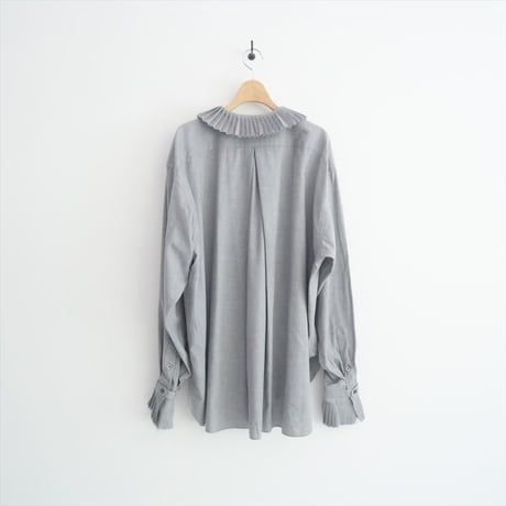 2022AW / 未使用 / JUN MIKAMI / PLEATS COLLAR WOOL BLEND SHIRT / 22AW-6-H / 2508-2196