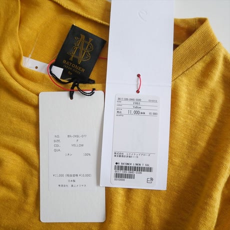 2024SS / 未使用 / BATONER × 6(ROKU) / リネンTシャツ / 86175990445 / 2501-0686