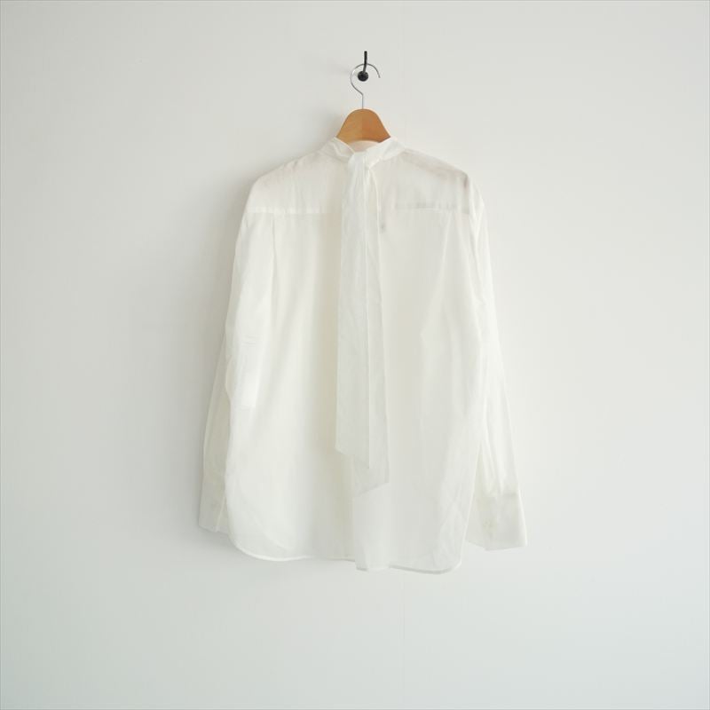 新品 BEIGE, PLUMERIA コットンシアーバックボウタイブラウス 2025SS / BEIGE， 【洗える】PLUMERIA / コットンシアーバックボウタイ
