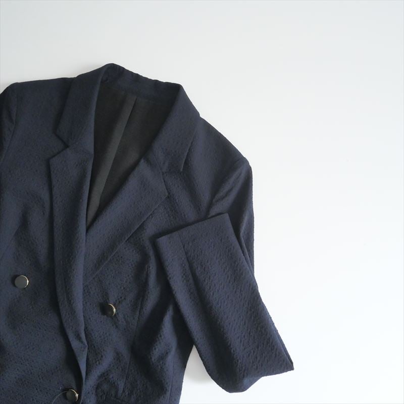 美品 BACCA シアサッカー ダブルジャケット ネイビー トゥモローランド 楽天市場】シアサッカー ダブルジャケット BACCA トゥモローランド