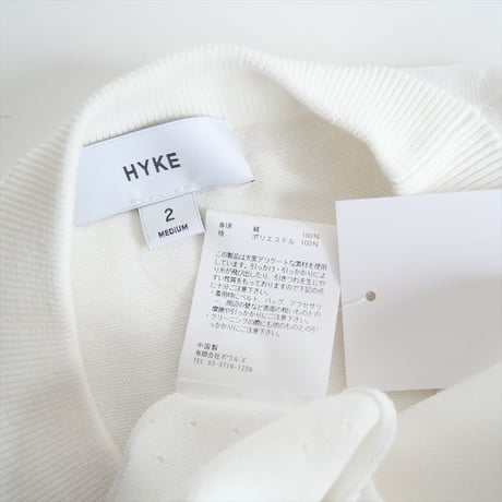 継続販売型 / HYKE / CREW NECK CROPPED SWEATER WITH SHEER SLEEVES / 11342 / 2504-2010